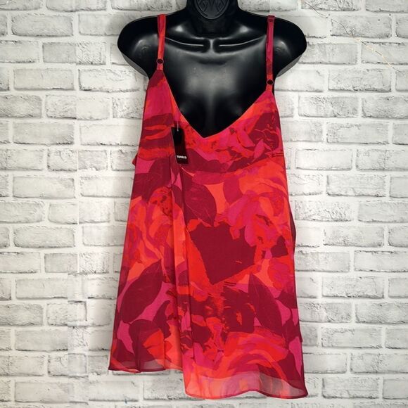 NWT Sophie Chiffon Swing Cami Red Layered Tank Top Shirt Size 4 4X - Picture 6 of 7